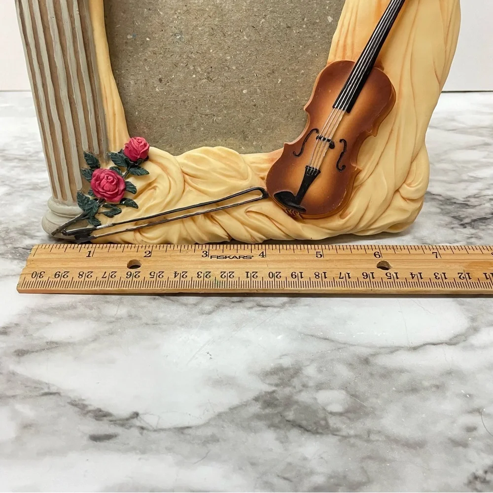 Vintage Violin Classical Music Theme 8” Picture Frame Cream Color (fits 6” x 4”)